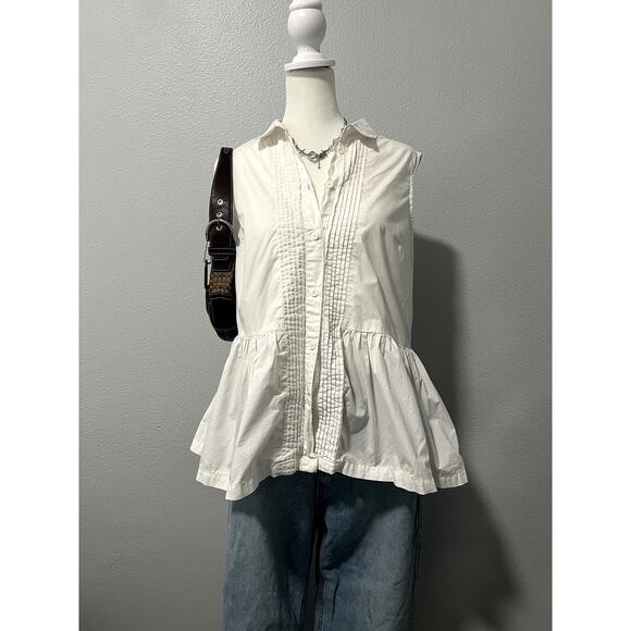 French Connection Sleeveless Ruffle Blouse - Picture 1 of 6